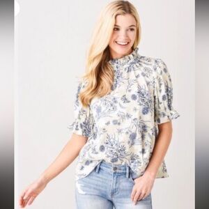 Hunter Bell printed mock neck top size small